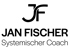 Logo von Jan Fischer Systemischer Coach, mit den Initialen JF als stilisiertes Monogramm.