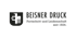 Logo von Beisner Druck mit Schildsymbol und dem Slogan "Fortschritt und Leidenschaft seit 1894".