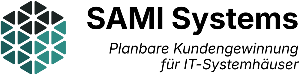 Sascha Woll IT-Marketing-Logo mit einem Würfel aus Dreiecken in Blau- und Grüntönen.