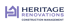 Heritage Renovations Construction Management logo with a purple house icon.