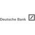 Deutsche Bank Logo mit Schriftzug und dem stilisierten Quadrat in Grau auf dunkelgrünem Hintergrund.