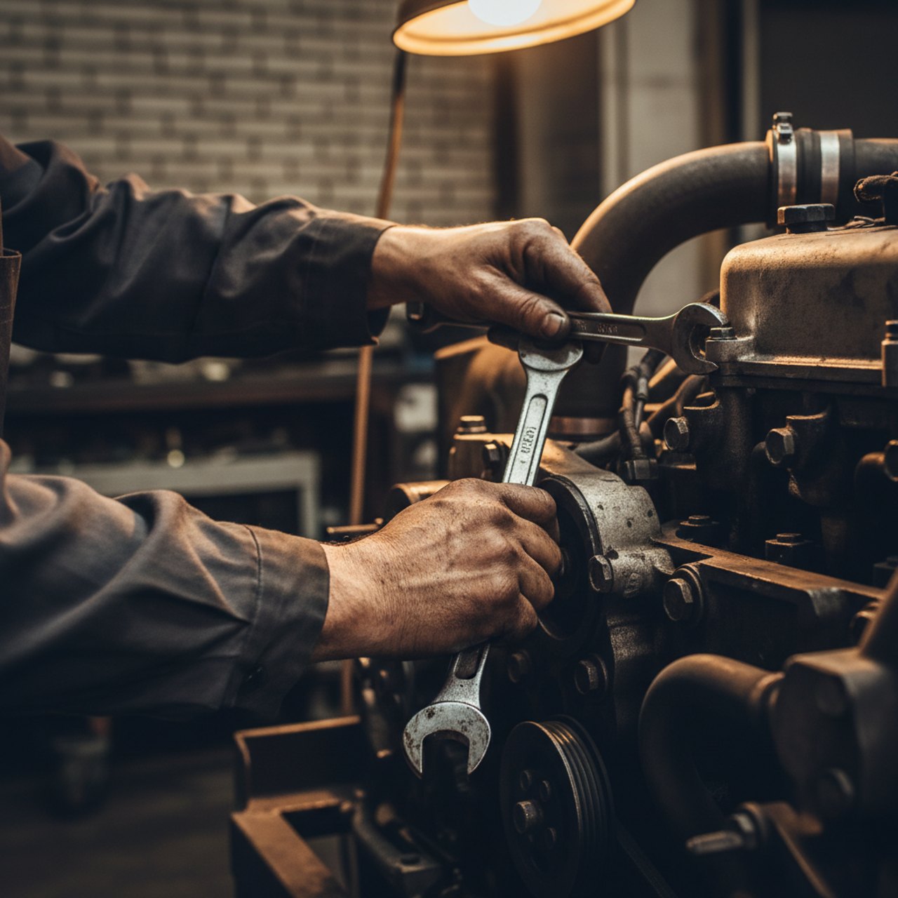 Detailarbeit am Nutzfahrzeug-Motor