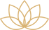 Stilisierte goldene Lotusblüte in Linienoptik auf schwarzem Hintergrund.