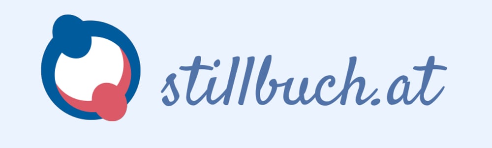 Logo von stillbuch.at -  Anne-Marie Kern IBCLC i.R. | Stillbücher mit Beratung & Versand: Roter und blauer Kreis, die sich überlappen, daneben der Text "stillbuch.at".