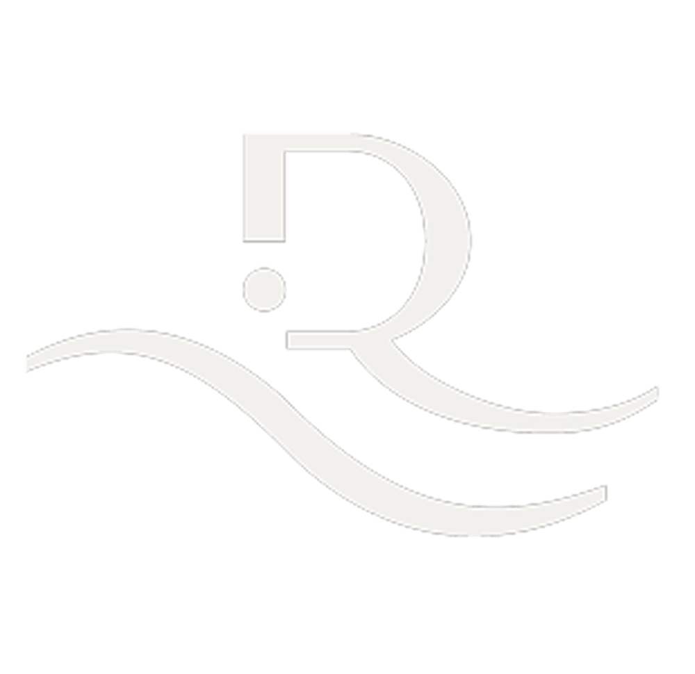 Schwarzer Buchstabe R mit einem Punkt und zwei Wellenlinien auf dunkelgrünem Hintergrund.