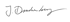 Schwarze Unterschrift in Kursivschrift auf dunkelgrünem Hintergrund, die "J. Dandenberg" liest.
