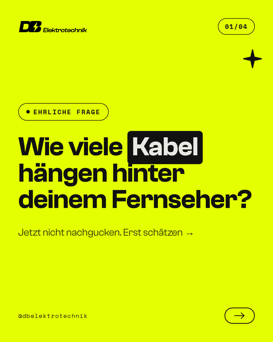 Instagram-Beitrag: Kabel hinterm Fernseher
