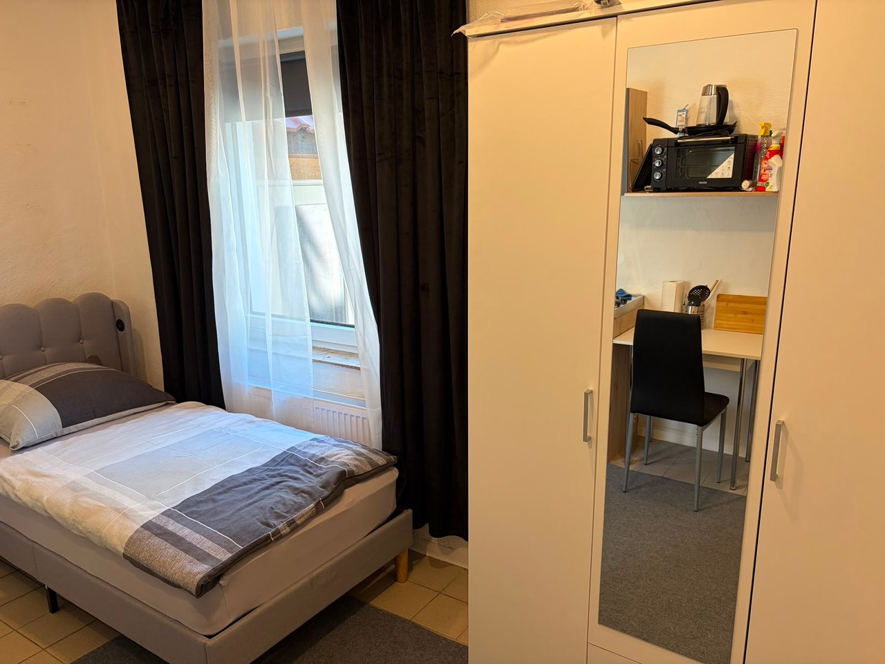 Ein-Zimmer-Apartment – Schlafbereich