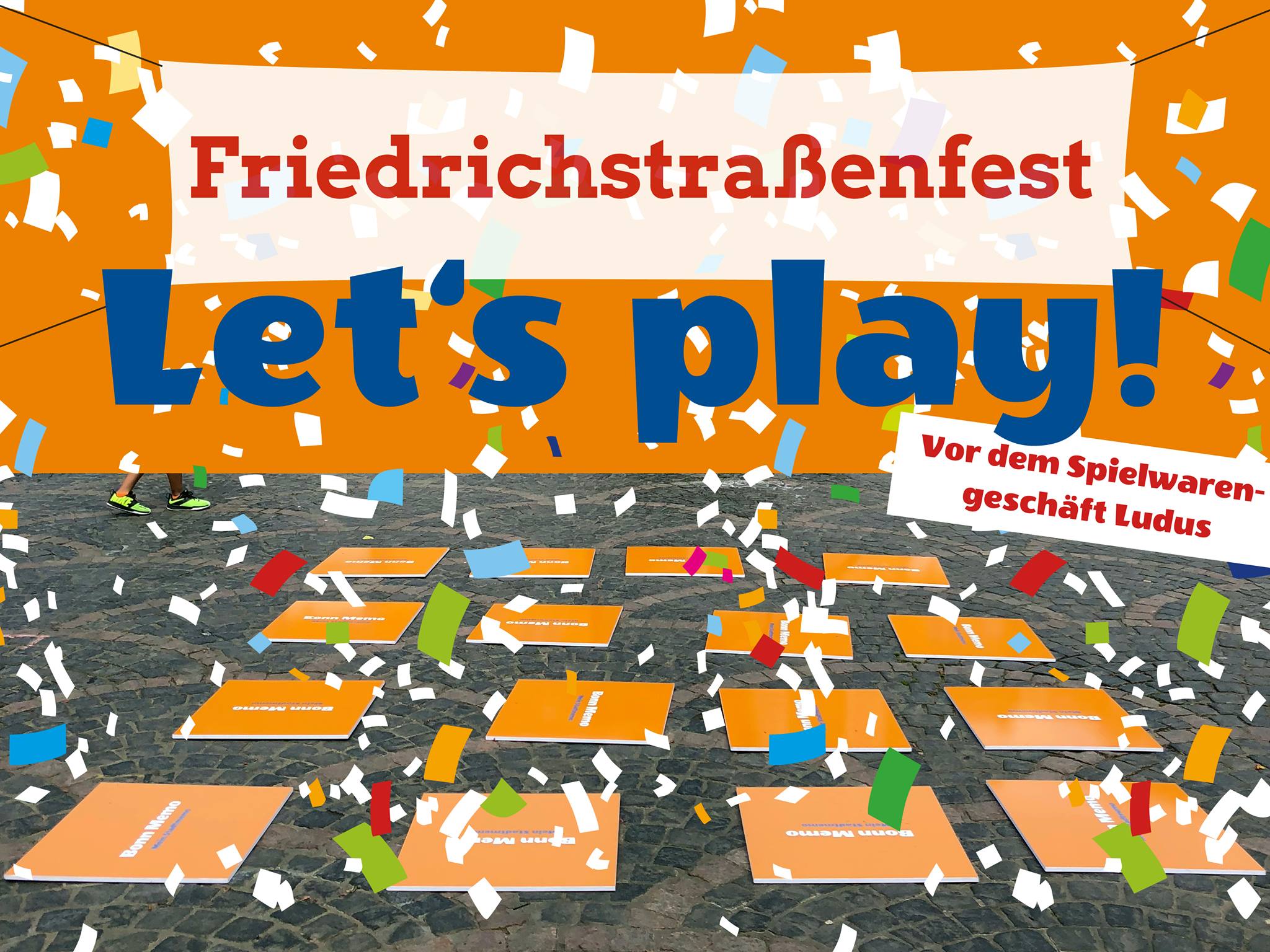 Ankündigungsmotiv für Bonn Memo XXL beim Friedrichstraßenfest