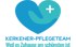 Blaues Herz mit Hand und weißem Pluszeichen, darunter "KERKENER-PFLEGETEAM Weil es Zuhause am schönsten ist".