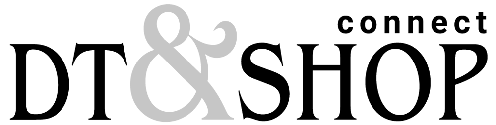 Logo von "DT&SHOP connect", wobei "DT" und "SHOP" schwarz und das "&" hellgrau ist.