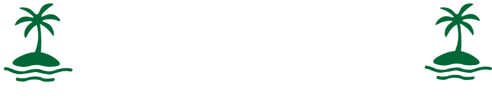 Der Text "Resilienz Oase" steht in Weiß auf grünem Hintergrund, mit grünen Palmeninseln links und rechts.