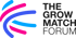 Logo des Grow Match Forums mit farbigen, geschwungenen Linien und dem Text "THE GROW MATCH FORUM".
