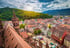 Luftaufnahme Freiburger Münster und Marktplatz Freiburg Breisgau Altstadt Panorama