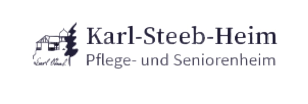 Logo: Karl-Steeb-Heim, Pflege- und Seniorenheim, mit einer stilisierten Gebäudezeichnung.