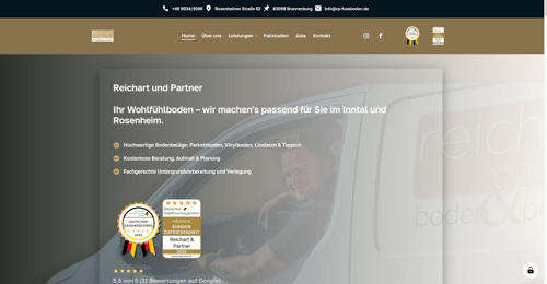 Webdesign-Referenz: Reichart & Partner – Website für Parkettleger