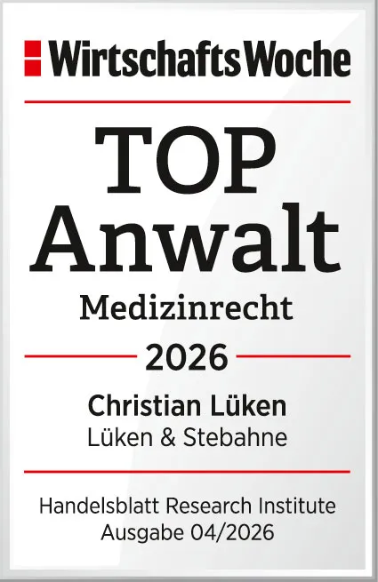 WirtschaftsWoche TOP Anwalt Medizinrecht 2026 – Christian Lüken