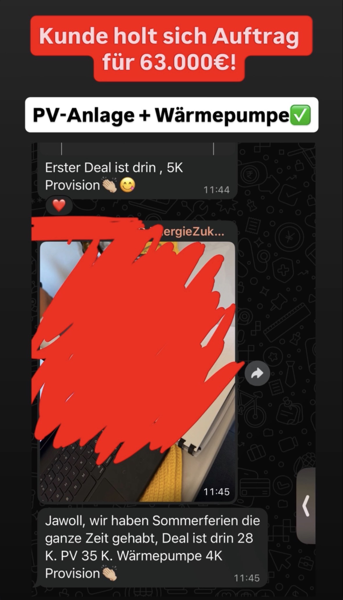 Kundenergebnis Screenshot