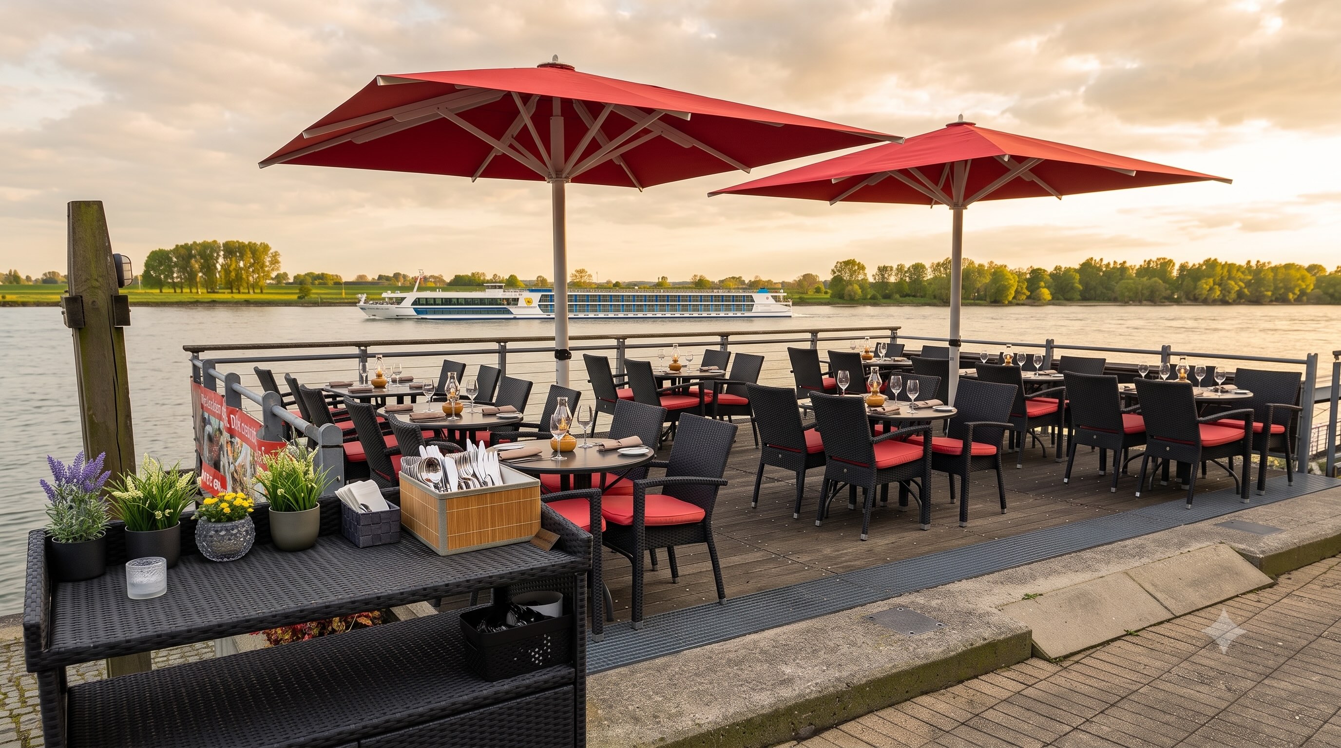 Terrasse mit Rheinblick