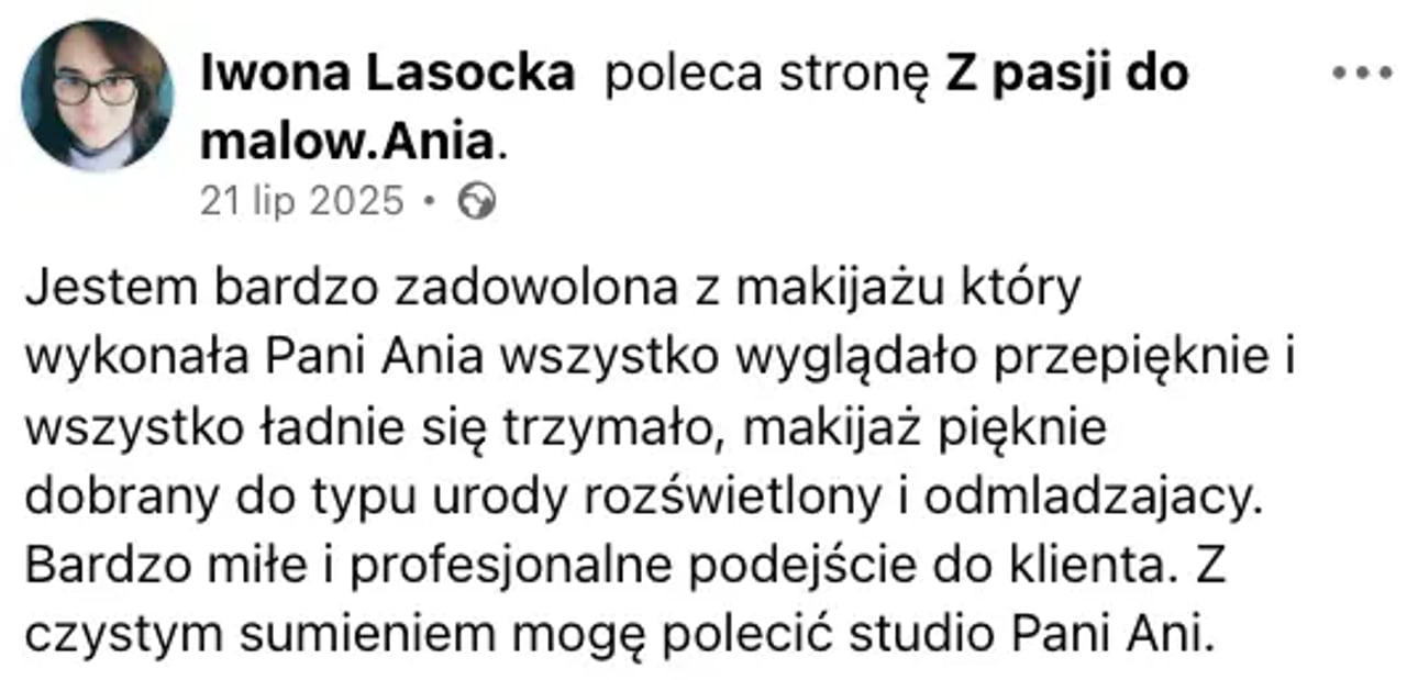 Opinia Iwony Lasockiej z Facebooka