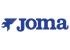 Blaues Joma-Logo mit einem stilisierten Adlerkopf links neben dem Markennamen auf schwarzem Hintergrund.