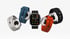 Custom Ware Apple Watch bands displayed on Apple Watches in multiple color options.
