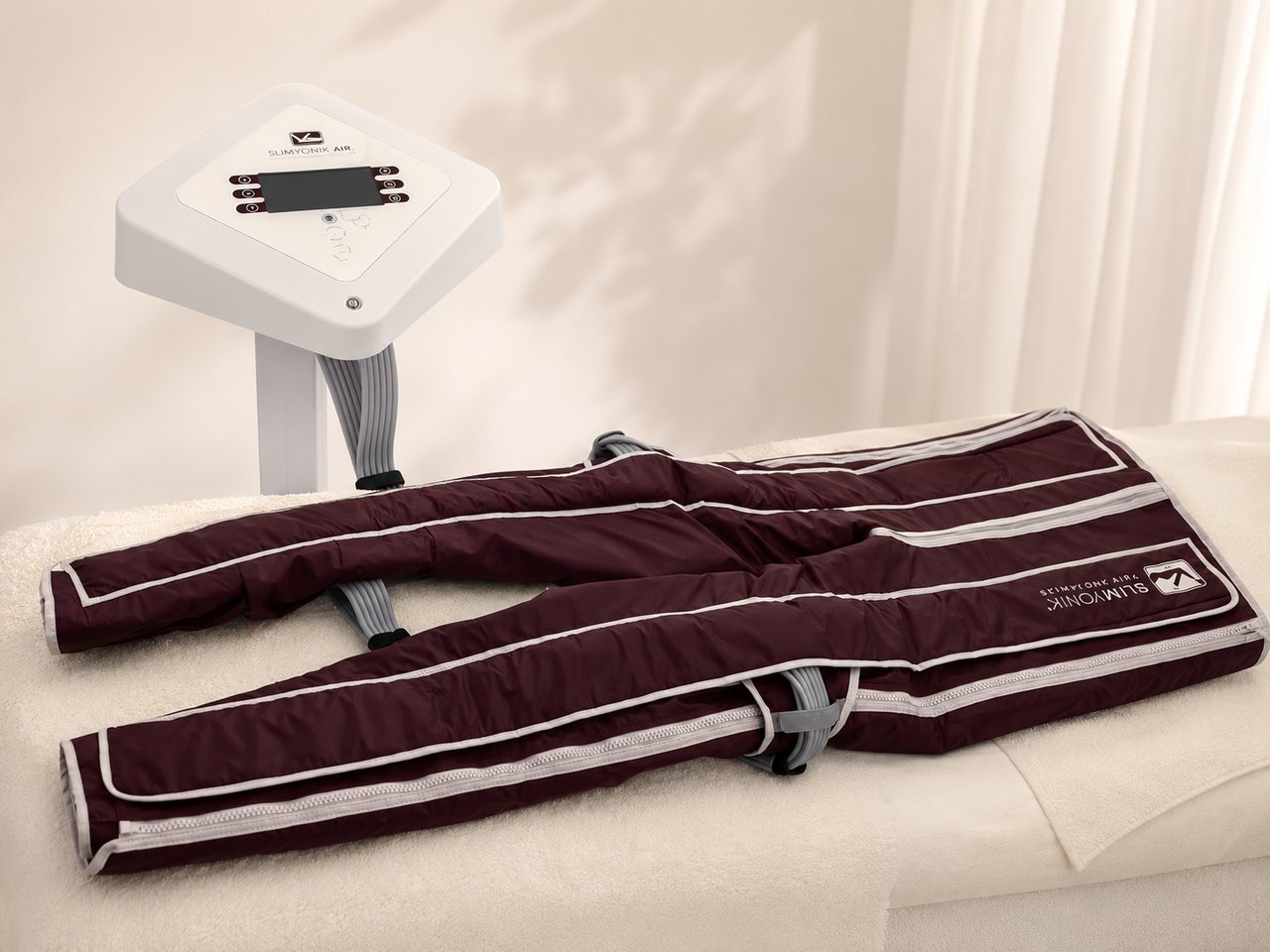 SLIMYONIK AIR Bodystyler mit seinen Luftdruckkammern im SWON Studio in Pforzheim