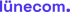 Lünecom-Logo in violettem Text auf grünem Hintergrund.