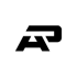 Schwarzes, stilisiertes Logo mit den Großbuchstaben A und P auf dunkelgrünem Hintergrund.