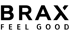 BRAX FEEL GOOD Logo auf dunkelgrünem Hintergrund.