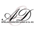 Verschlungenes Logo mit roten Großbuchstaben "AD" über "SPIELAUTOMATEN GmbH & Co. KG" in Schwarz.