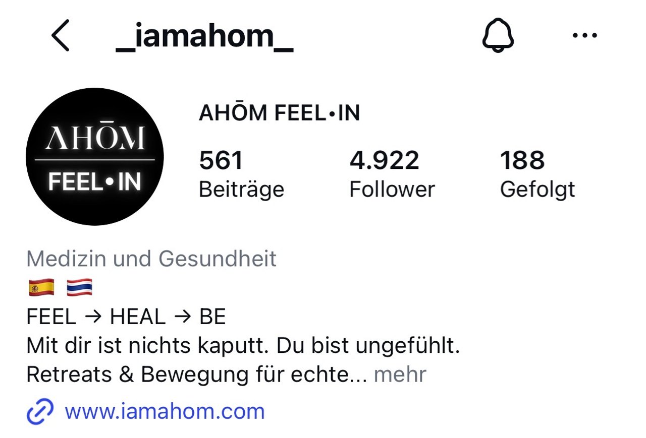 AHŌM Feel·In auf Instagram