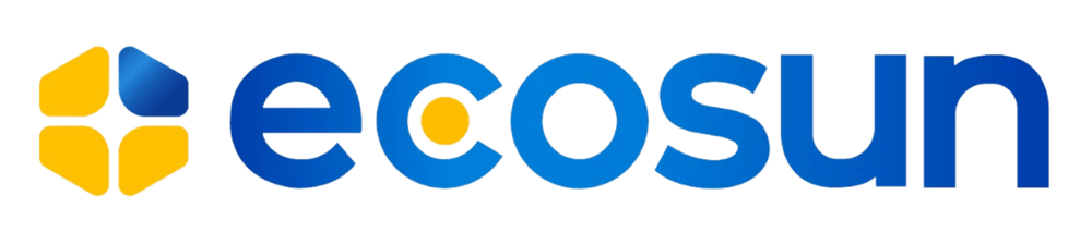 Logo mit Sonne, Solarmodul und Blatt, Text: Solarenergie Seeland GmbH, Ökologisch In die Zukunft.