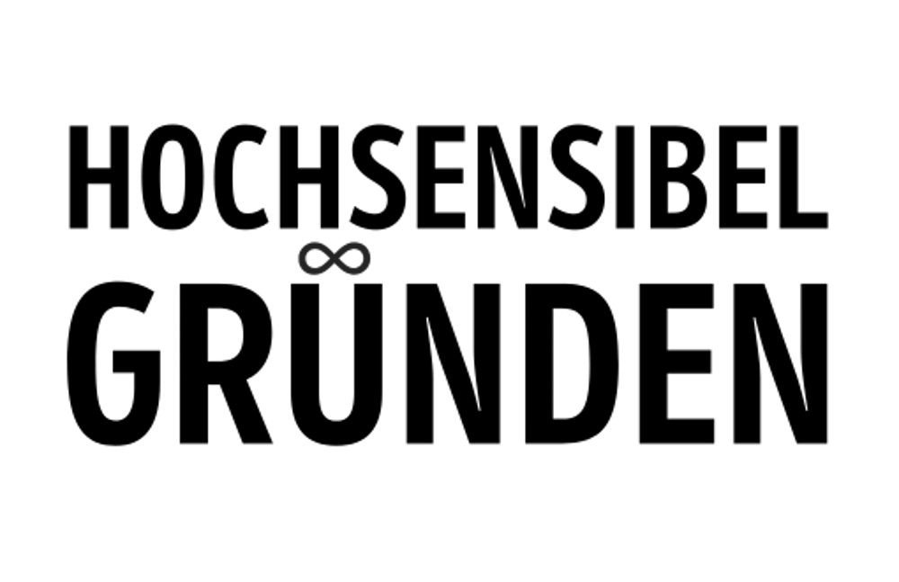 HOCHS SENSIBEL GRÜNDEN Text mit einem Unendlichkeitszeichen zwischen den Wörtern.