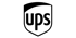 Schwarzes UPS-Logo auf einem dunkelgrünen Hintergrund.
