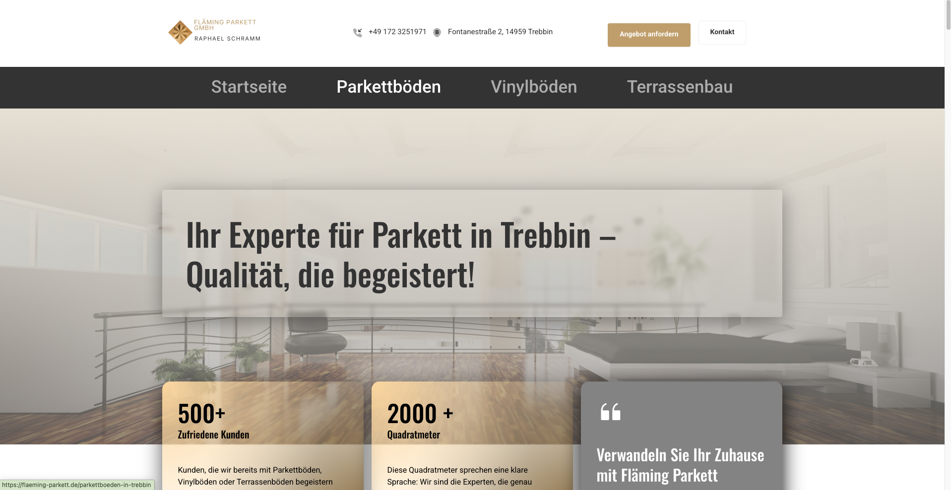 Website Fläming Parkett