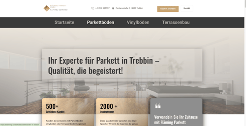 Webdesign-Referenz: Fläming Parkett – Website für Parkettleger