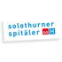 Logo der Solothurner Spitäler AG (soH) mit blauem Text auf weißem Grund und quadratischem rot-blauem Kürzel.