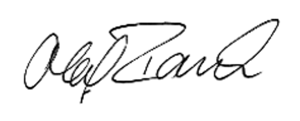 Schwarze Unterschrift auf dunkelgrünem Hintergrund.