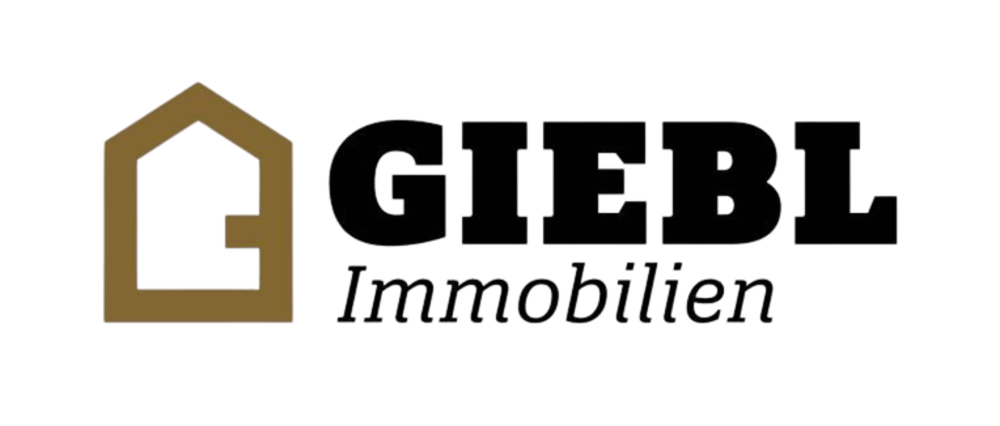 GIEBL Immobilien Logo mit einem stilisierten braunen Haus und dem Text "GIEBL Immobilien".