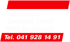 Logo der Bühlmann Transport GmbH aus 6018 Buttisholz mit Telefonnummer 041 928 14 91 auf schwarz-rotem Grund.