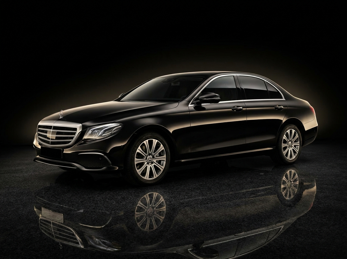 Schwarze Mercedes-Benz E-Klasse