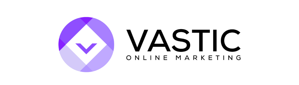 Logo von Vastic Online Marketing mit einem stilisierten lila V in einem Kreis.