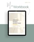 Mini Workbook-Titel auf Tablet: "ADHS & SELBST AKZEPTANZ Workbook", mit Text "Ein Workbook für Frauen".