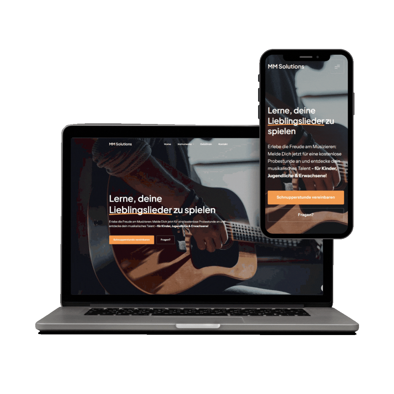 Vorschau einer möglichen Website von MM Solutions für Handwerksbetriebe oder selbstständige Handwerker
