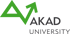 Grünes AKAD Logo mit einem stilisierten "A" und "V", das einen Aufwärtspfeil bildet, daneben der Text "AKAD UNIVERSITY".