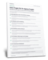 Checkliste „Zehn Fragen für Ihr eigenes Projekt“ mit Ankreuzfeldern zu Nutzungskonzept, Zielgruppe und Investitionen.