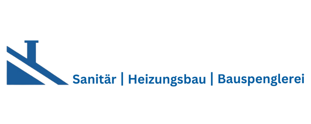 Logo von Baumann Haustechnik GmbH: Sanitär, Heizungsbau, Bauspenglerei, mit blauem Symbol, das ein Dach darstellt.