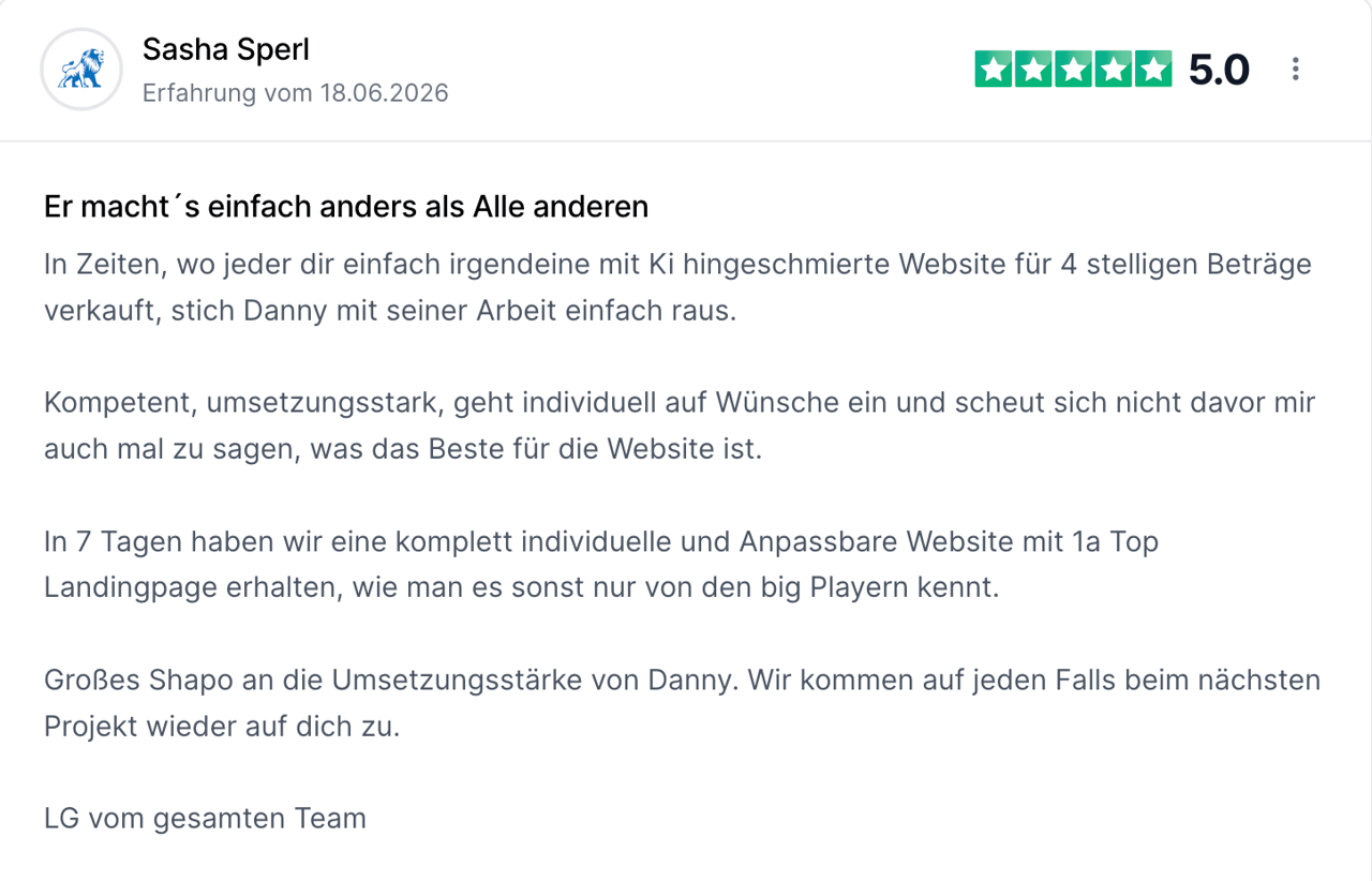 Bewertung von Sasha Sperl