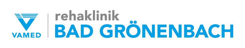 VAMED Logo mit Text „rehaklinik BAD GRÖNENBACH"